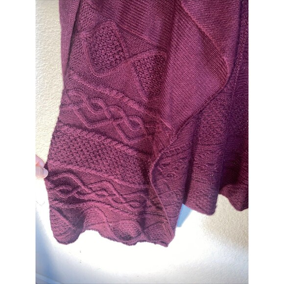 Iz Byer Fisherman Chunky Cable Knit Sweater Burgundy Baggy Y2k Large women - Picture 5 of 7